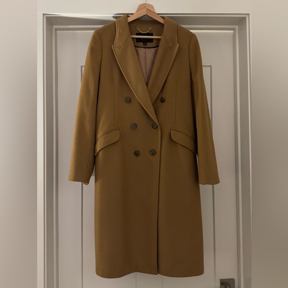 J. Crew Women's Fully Lined Camel Double-Breasted Wool Coat